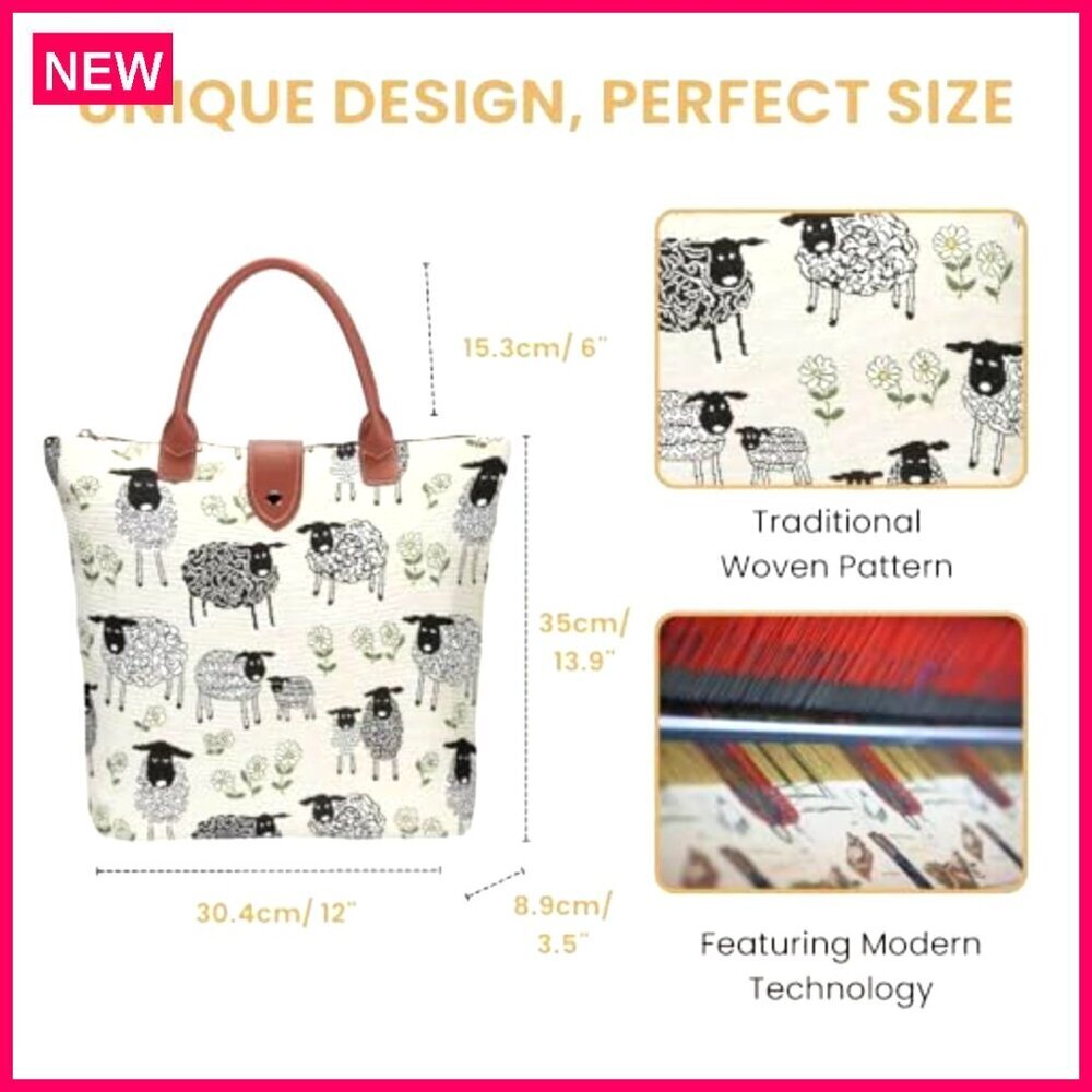 Foldable Tote Bag Reusable Shopping Grocery Bag Compact Eco-Friendly - Picture 4 of 7